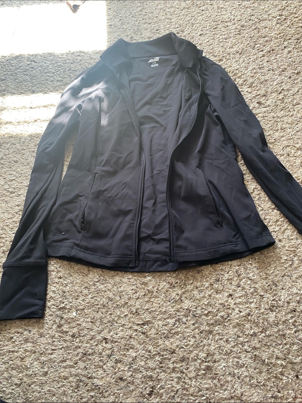 Avia Black Lightweight Zip-Front Shirt Jacket (broken zipper)